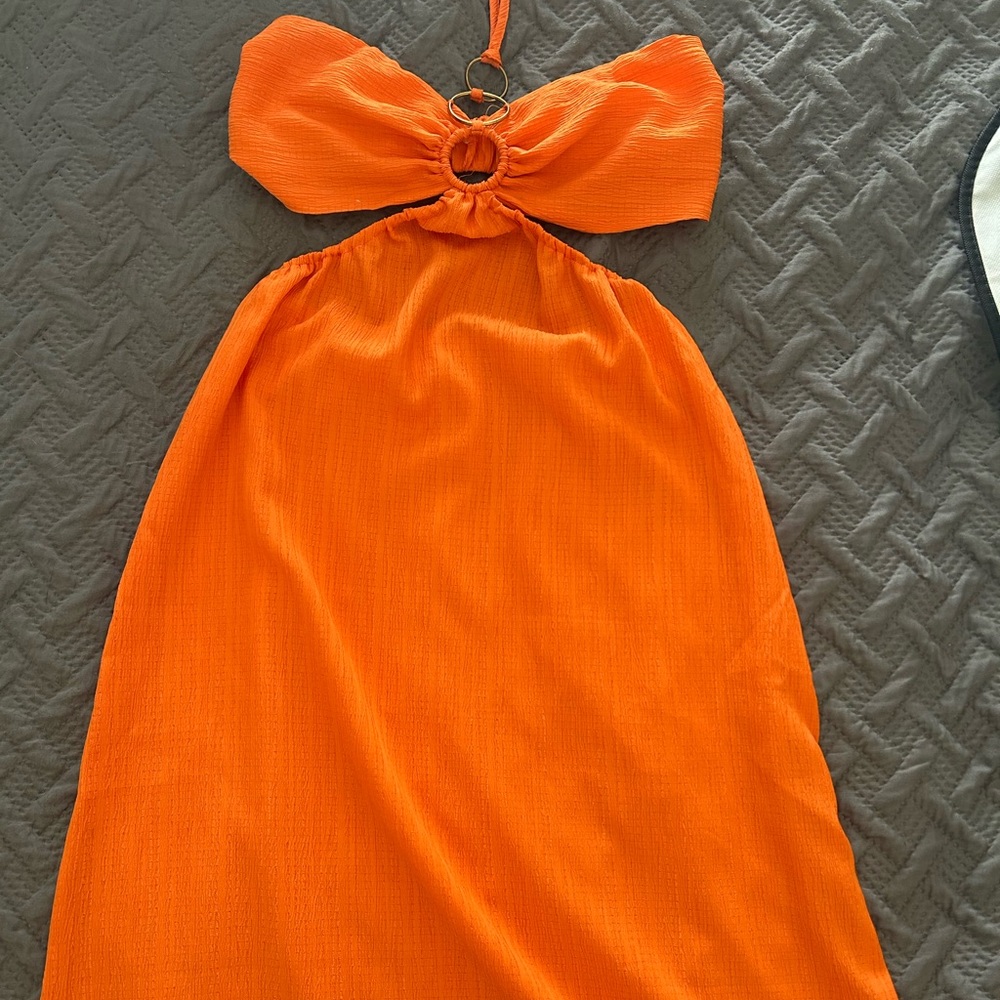 SHEIN Orange Midi Dress